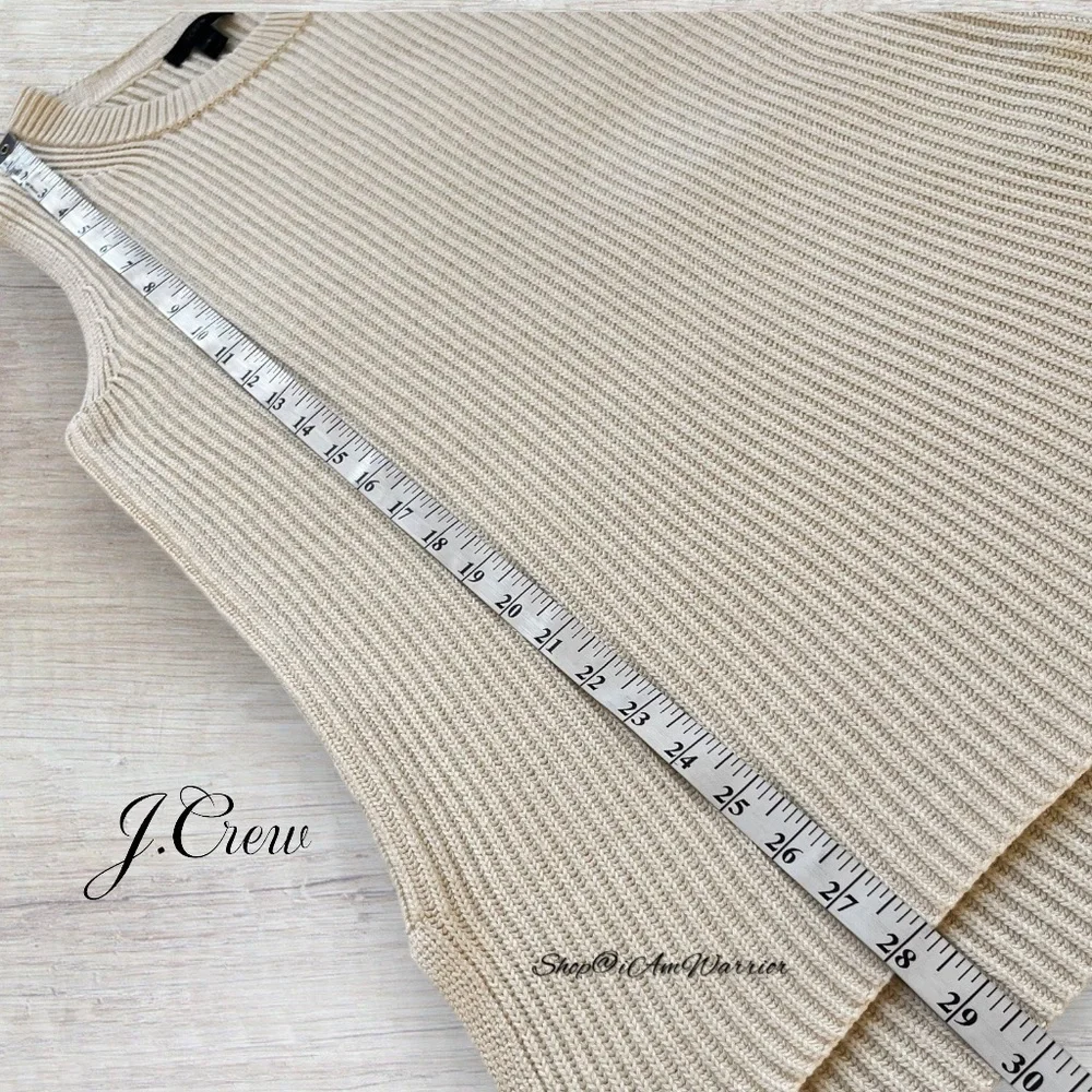 J.Crew sleeveless ribbed tunic sweater in cream *shop@iamwarrior